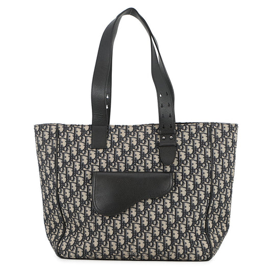 Dior Oblique Saddle Tote Bag Navy/Beige1ADSH176YKS_05EU Canvas Leather