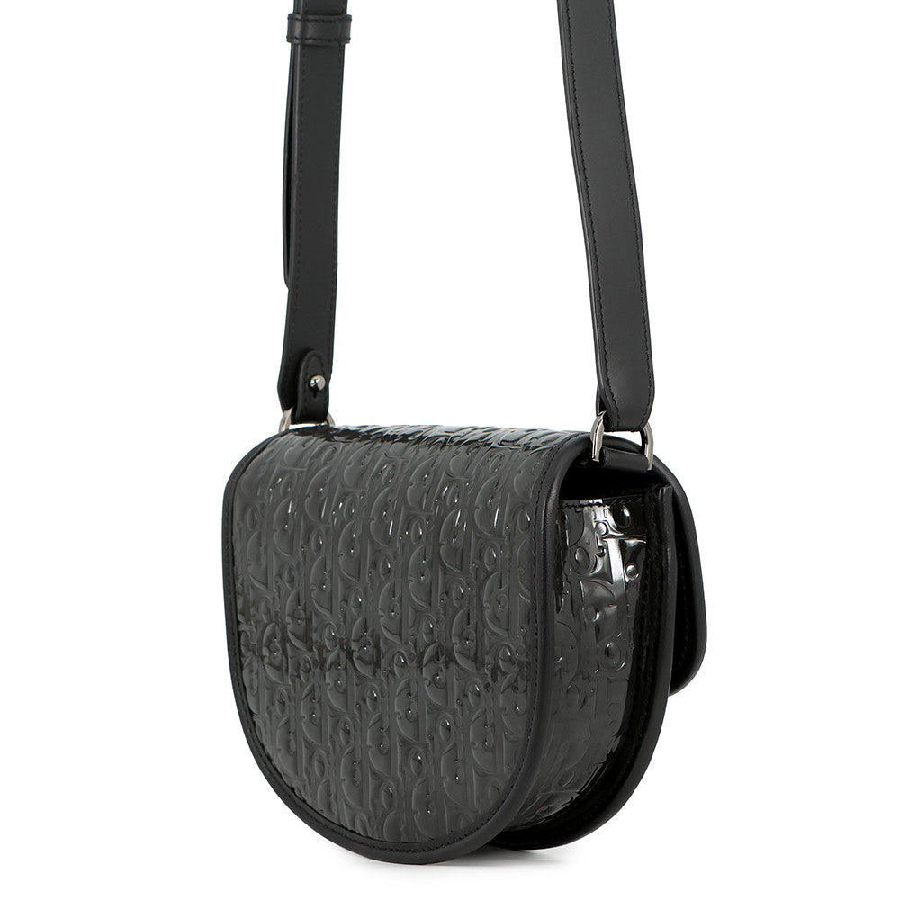 Dior Gallop Shoulder Bag Gray1ADPO033DOV Patent Leather Size Mini