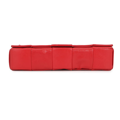 Bottega Veneta Maxi INTRECCIATO Shoulder Bag Red Leather