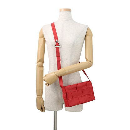 Bottega Veneta Maxi INTRECCIATO Shoulder Bag Red Leather