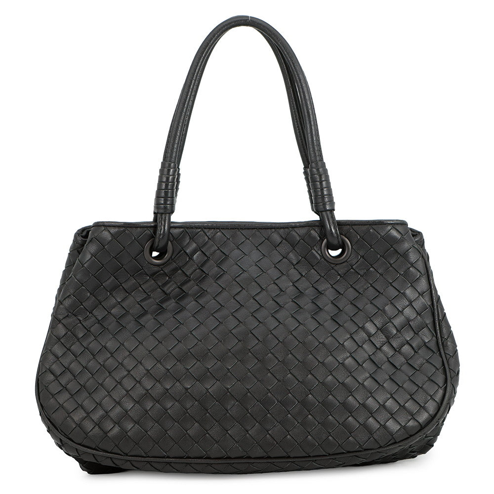 Bottega Veneta INTRECCIATO Handbag Black Leather