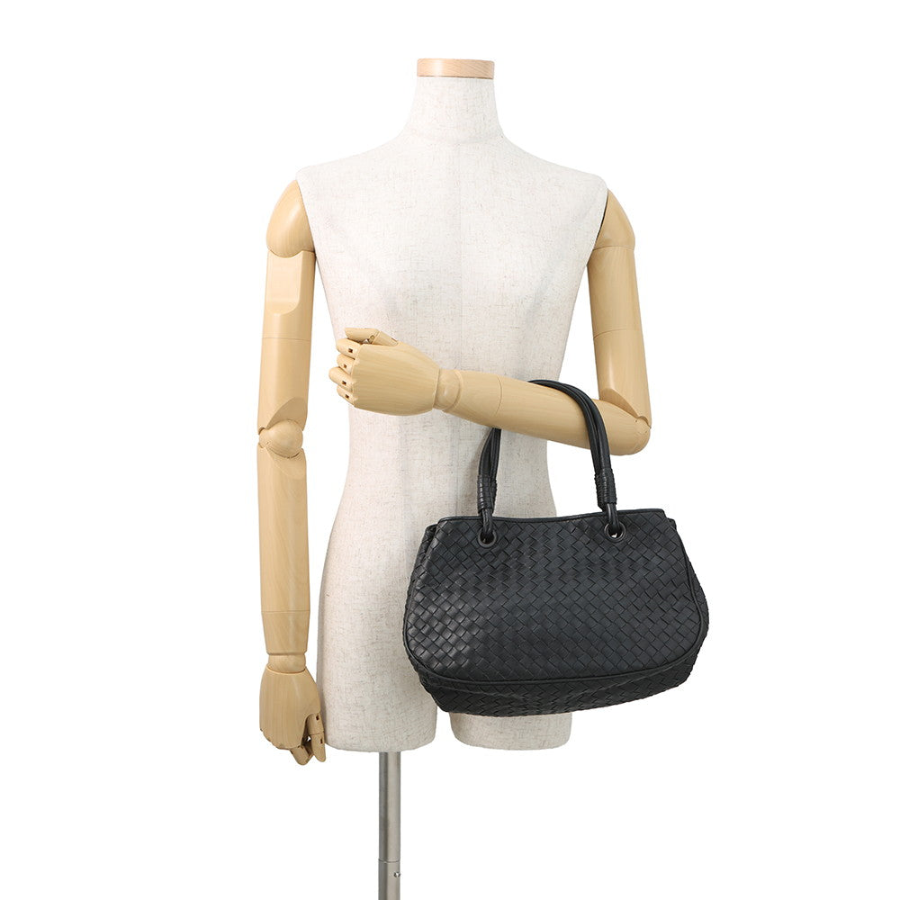 Bottega Veneta INTRECCIATO Handbag Black Leather