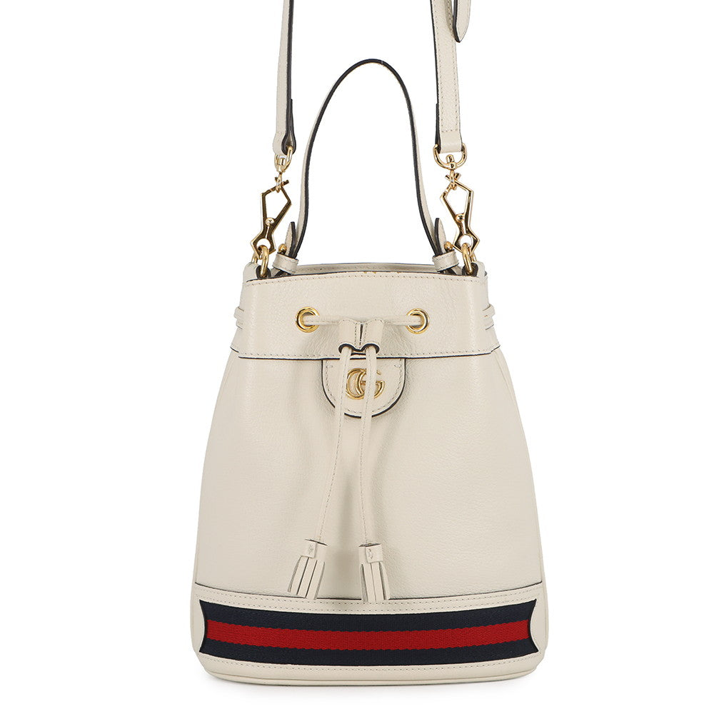 GUCCI Ophidia Small Bucket Bag Off-white610846 Leather