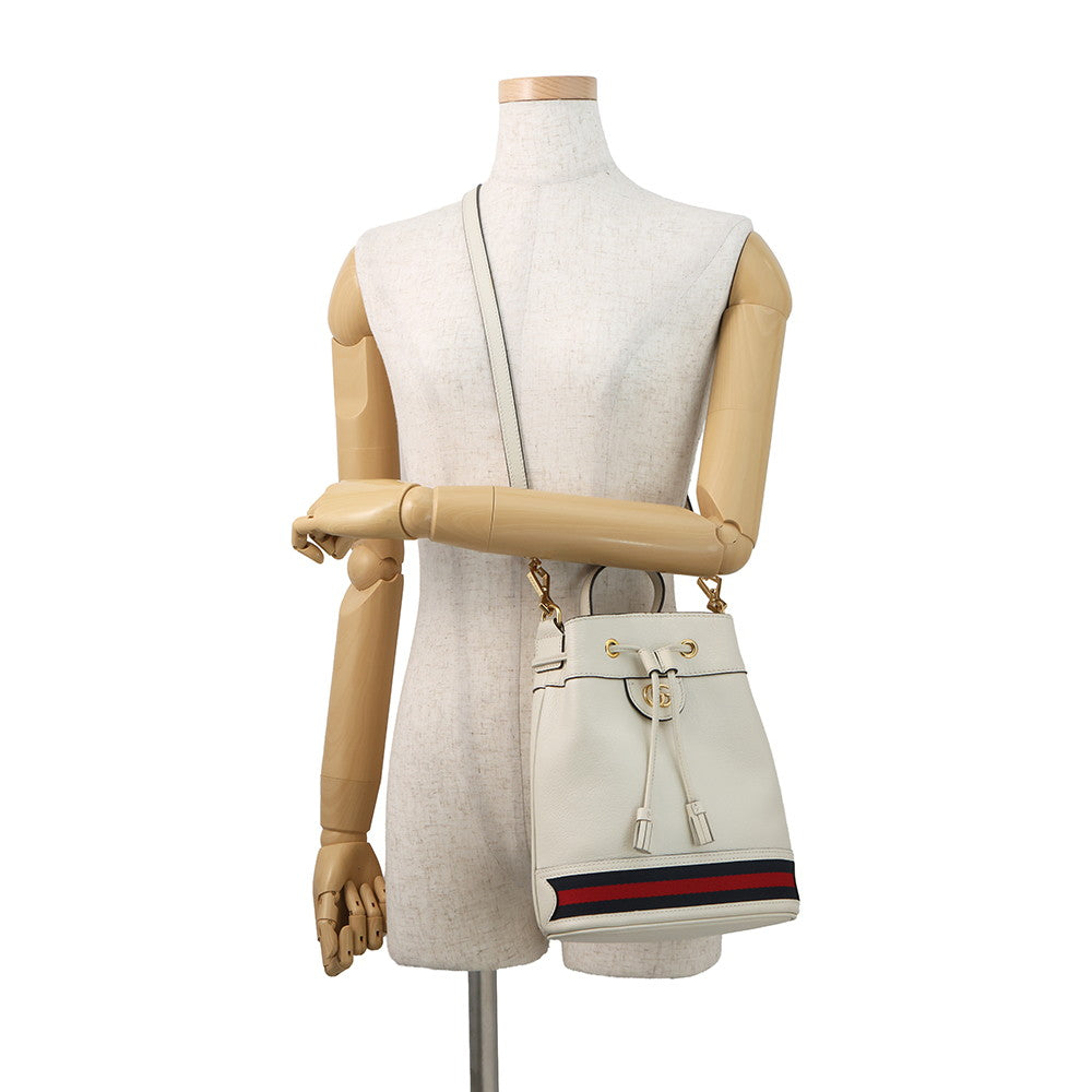 GUCCI Ophidia Small Bucket Bag Off-white610846 Leather
