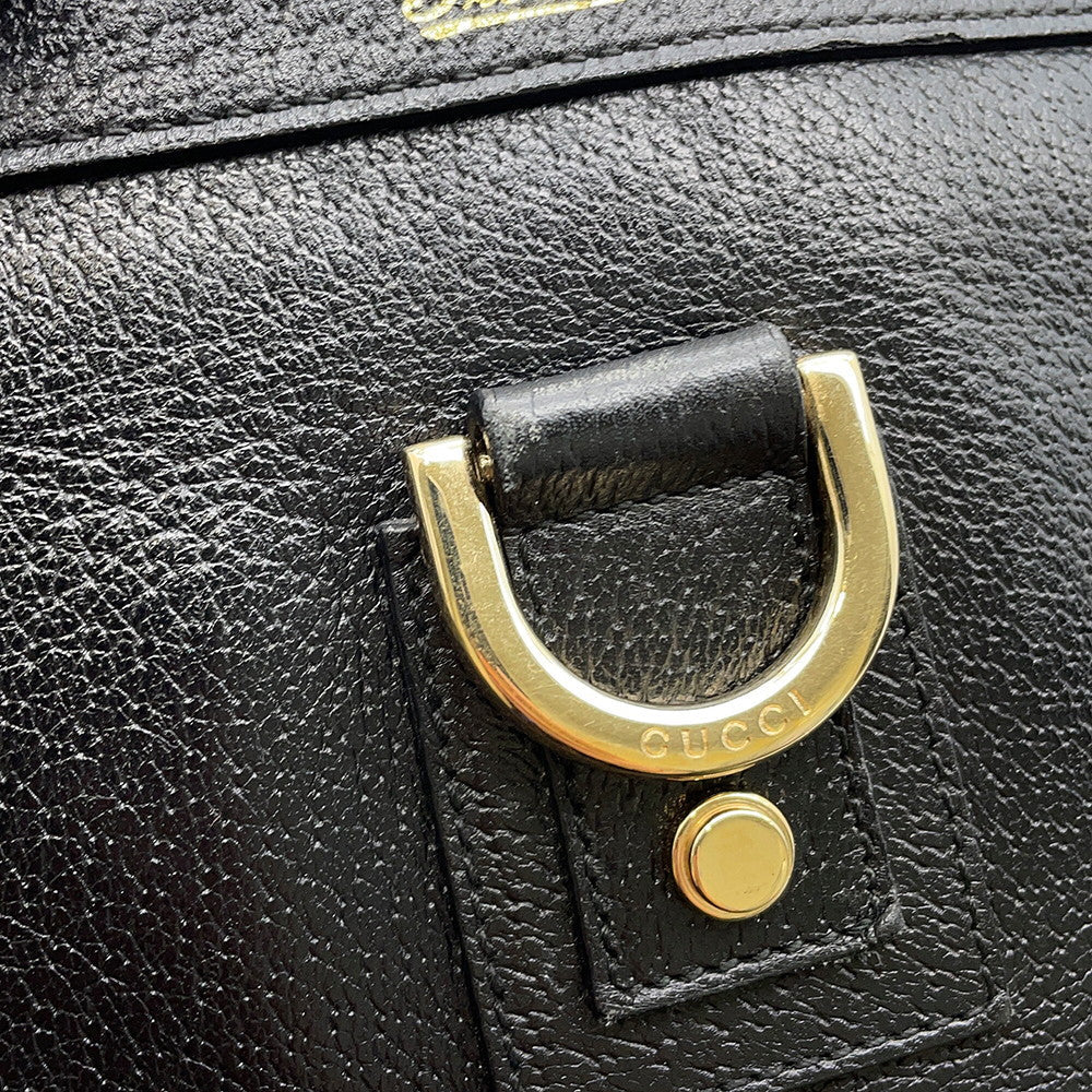 GUCCI Abbey Tote Bag Black130739 213317 Leather
