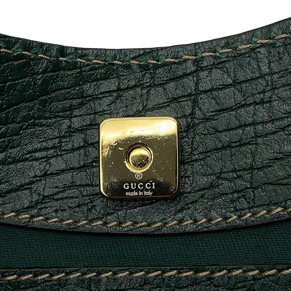 GUCCI Horsebit One-Shoulder Bag Beige/Green137388 GG Canvas Leather