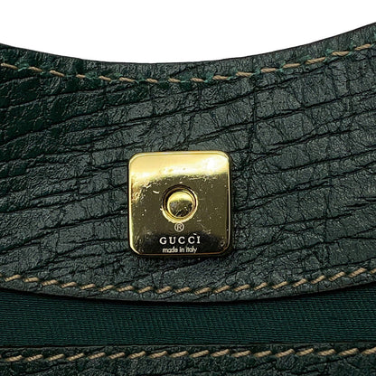 GUCCI Horsebit One-Shoulder Bag Beige/Green137388 GG Canvas Leather