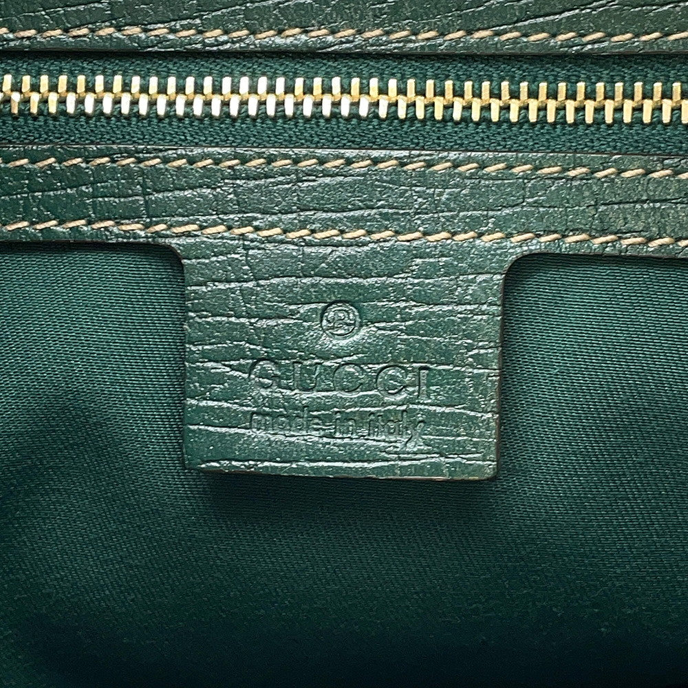 GUCCI Horsebit One-Shoulder Bag Beige/Green137388 GG Canvas Leather