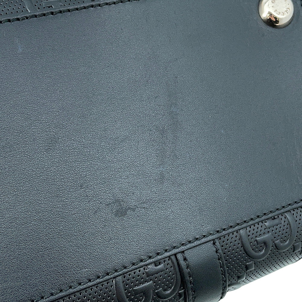 GUCCI GG embossed Tote Bag Black625774 527066 Leather