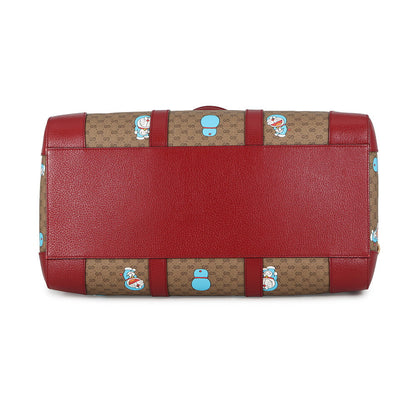 GUCCI Medium Duffle Bag Doraemon Collaboration Brown/Red647815 Mini GG Supreme Leather