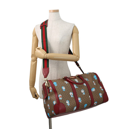 GUCCI Medium Duffle Bag Doraemon Collaboration Brown/Red647815 Mini GG Supreme Leather