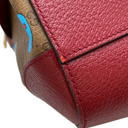 GUCCI Medium Duffle Bag Doraemon Collaboration Brown/Red647815 Mini GG Supreme Leather