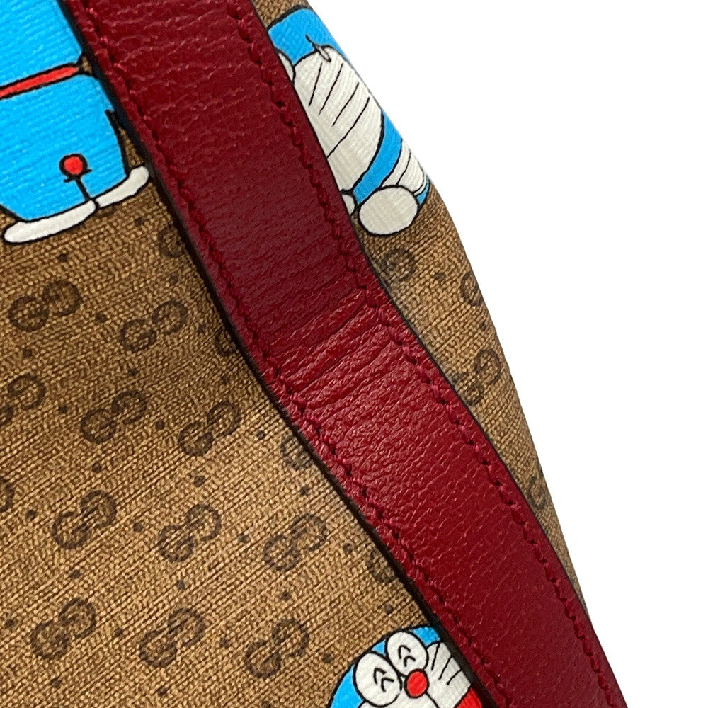 GUCCI Medium Duffle Bag Doraemon Collaboration Brown/Red647815 Mini GG Supreme Leather