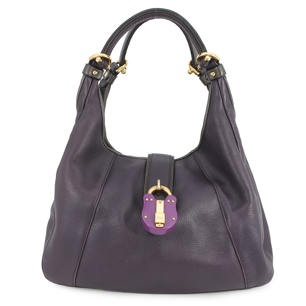 LOEWE Calle Shoulder Bag Purple317.75.A27 Leather