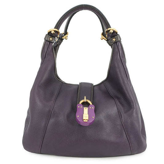 LOEWE Calle Shoulder Bag Purple317.75.A27 Leather