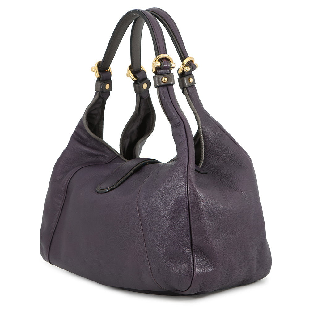 LOEWE Calle Shoulder Bag Purple317.75.A27 Leather
