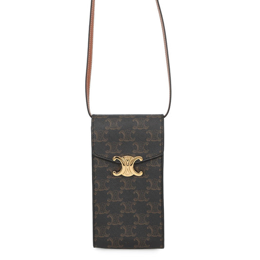 CELINE Triomphe Phone Pouch Tan10K682DS3.04LU PVC
