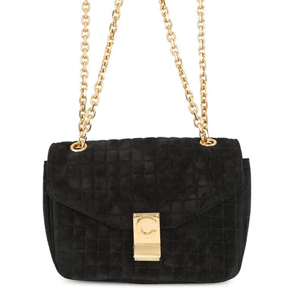 CELINE CMedium Shoulder Bag Black187253BJI.38NO suede