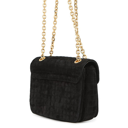 CELINE CMedium Shoulder Bag Black187253BJI.38NO suede