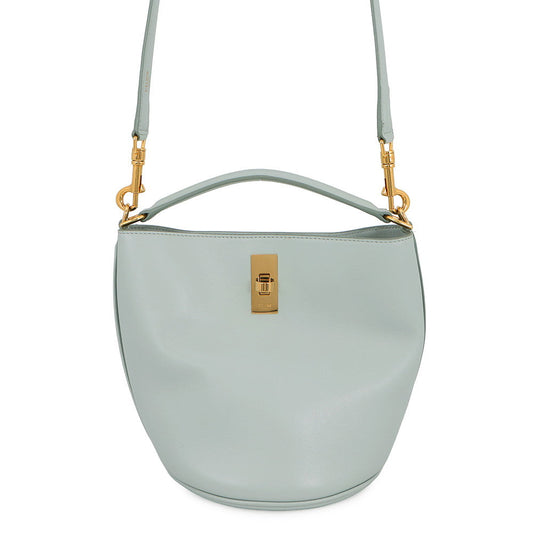 CELINE Teen Bucket 16 Shoulder Bag Soft blue197573CR4.07SZ Calf Leather