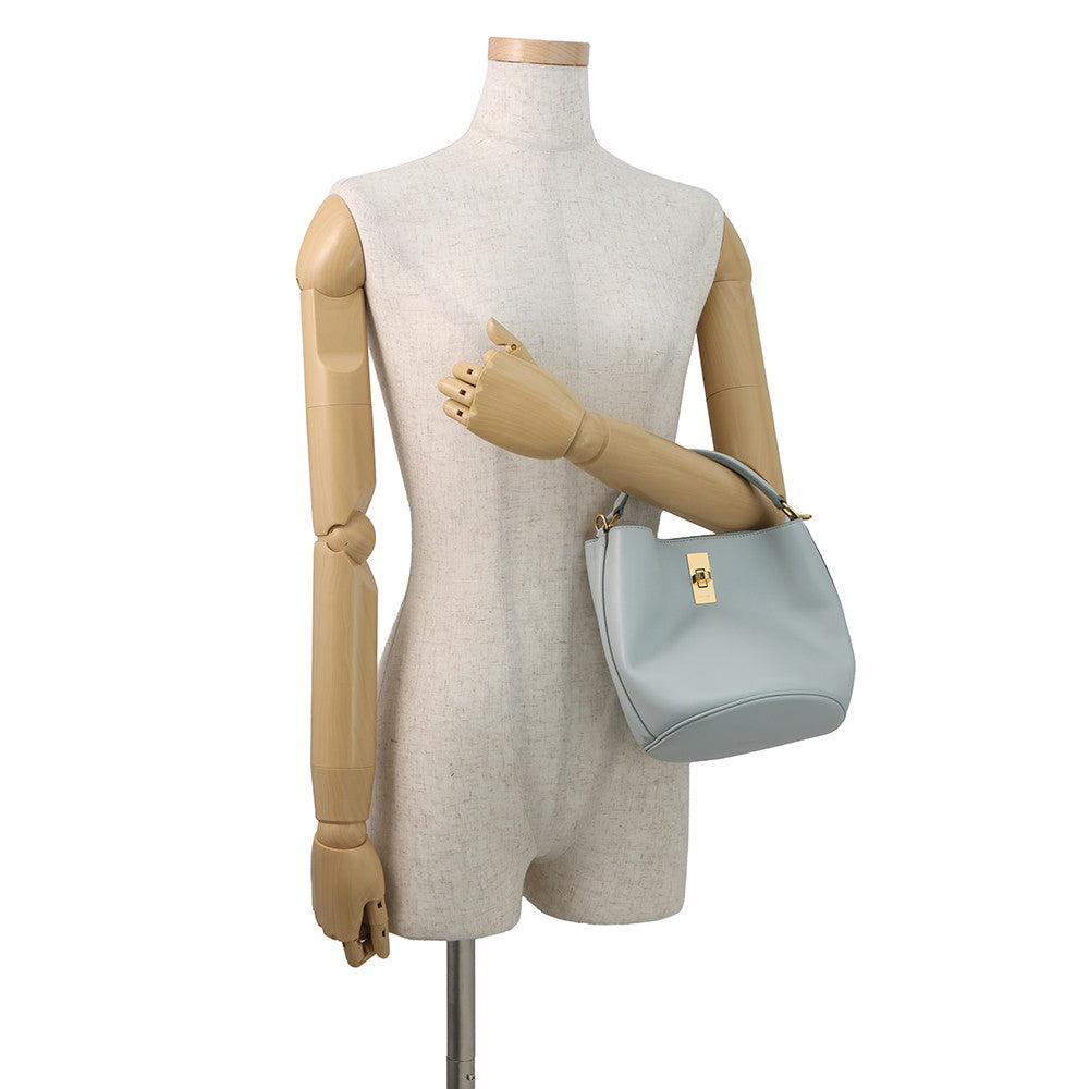 CELINE Teen Bucket 16 Shoulder Bag Soft blue197573CR4.07SZ Calf Leather