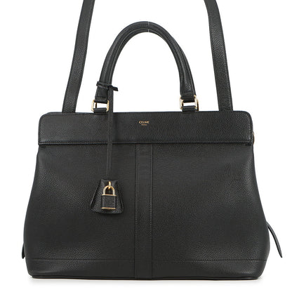 CELINE Cabas de France 2-way Bag Black192663CRE.38NO Grained CalfLeather Size Medium