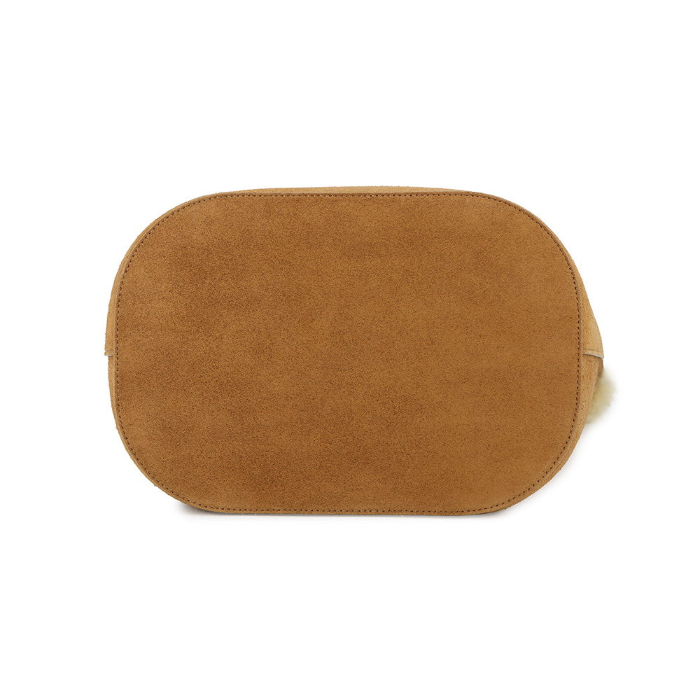 CELINE Louise 2-way Bag Cigarette/Cream116613GFT.18CM Suede Shearling Size Medium