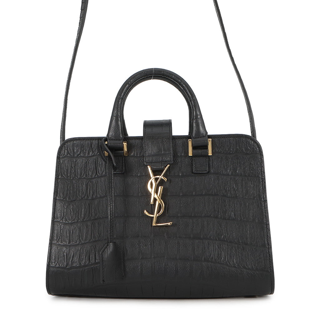 SAINT LAURENT PARIS Baby Kabas 2way Bag Black568853 Croco embossed leather
