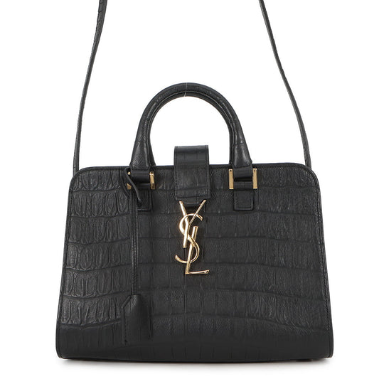 SAINT LAURENT PARIS Baby Kabas 2way Bag Black568853 Croco embossed leather