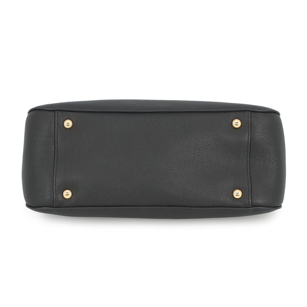PRADA Logo Handbag Black1BG533_2CYS_F0002_V_OOO Soft Grain Leather Size Medium