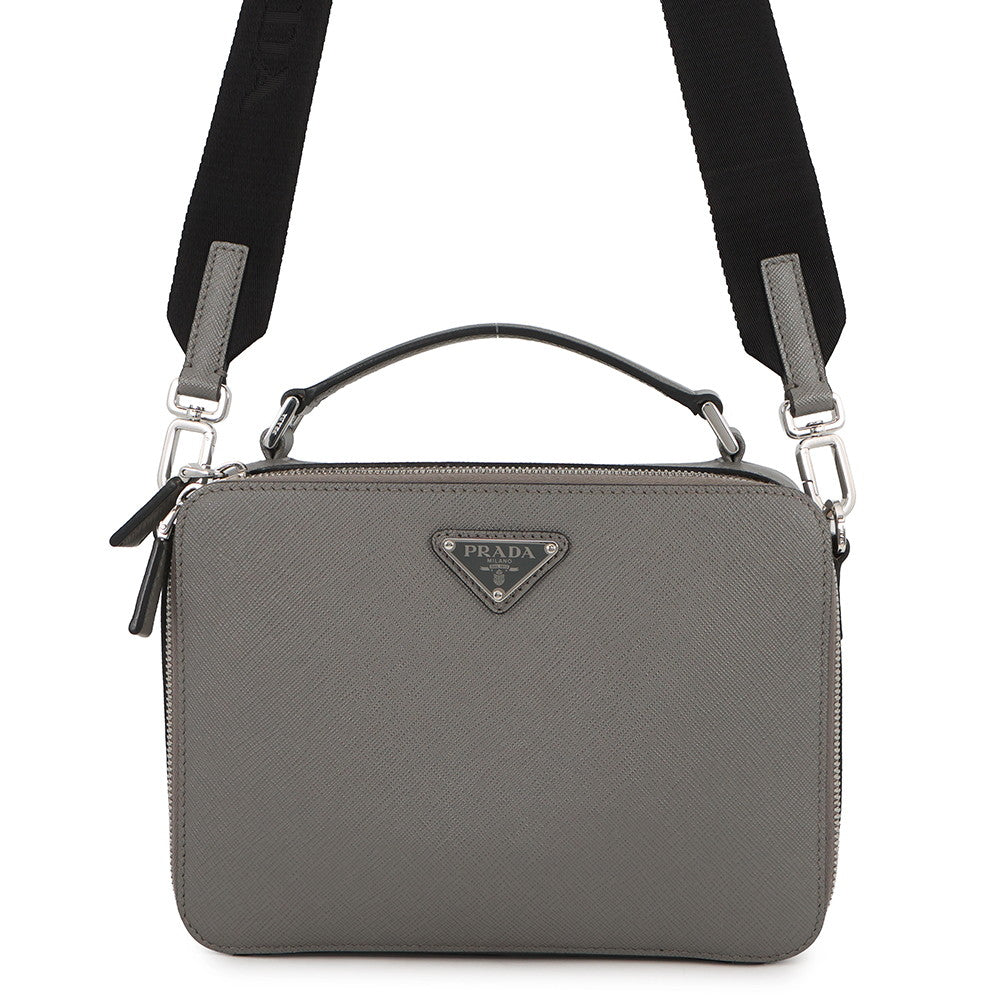 PRADA Brique 2way Shoulder Bag Gray1VH069_9Z2_F0K44 Saffiano LeatherLeather