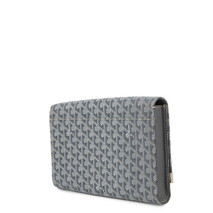 GOYARD Monte Carlo Clutch Bag Gray PVC Leather