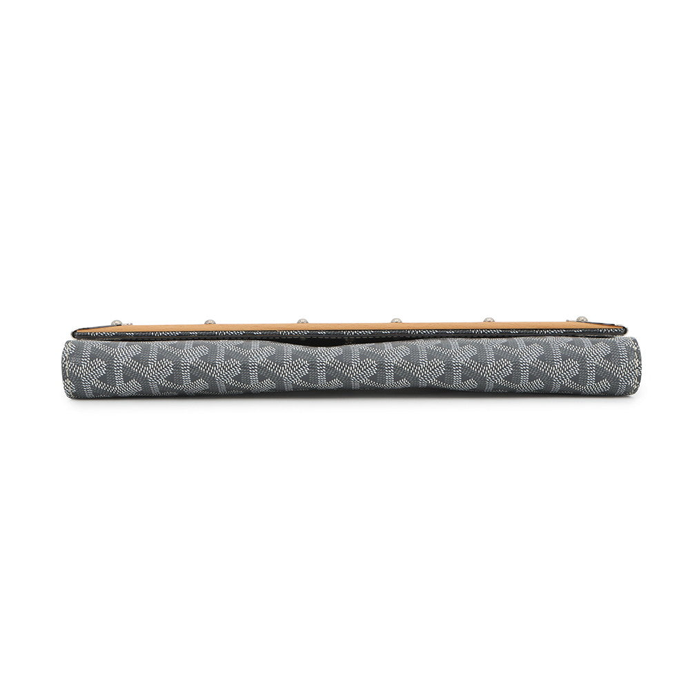 GOYARD Monte Carlo Clutch Bag Gray PVC Leather