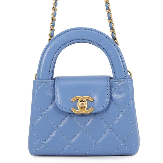CHANEL Matelasse ChainClutch BlueAP3435 Leather