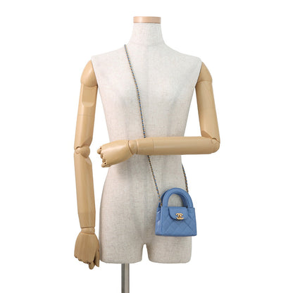 CHANEL Matelasse ChainClutch BlueAP3435 Leather