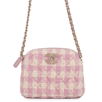 CHANEL Matelasse Chain Shoulder Bag PinkCD0187-B18564-NN370 Tweed