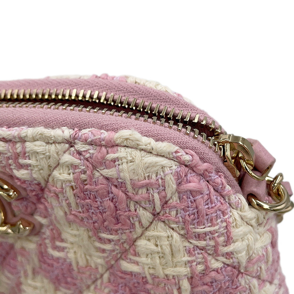 CHANEL Matelasse Chain Shoulder Bag PinkCD0187-B18564-NN370 Tweed