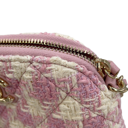 CHANEL Matelasse Chain Shoulder Bag PinkCD0187-B18564-NN370 Tweed