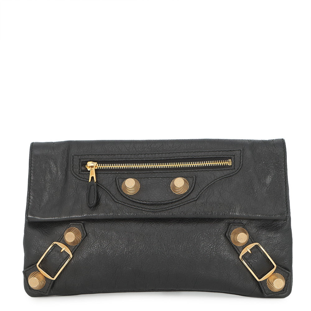 BALENCIAGA Giant Envelope Clutch Black186182 1000 Leather