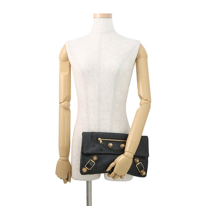 BALENCIAGA Giant Envelope Clutch Black186182 1000 Leather