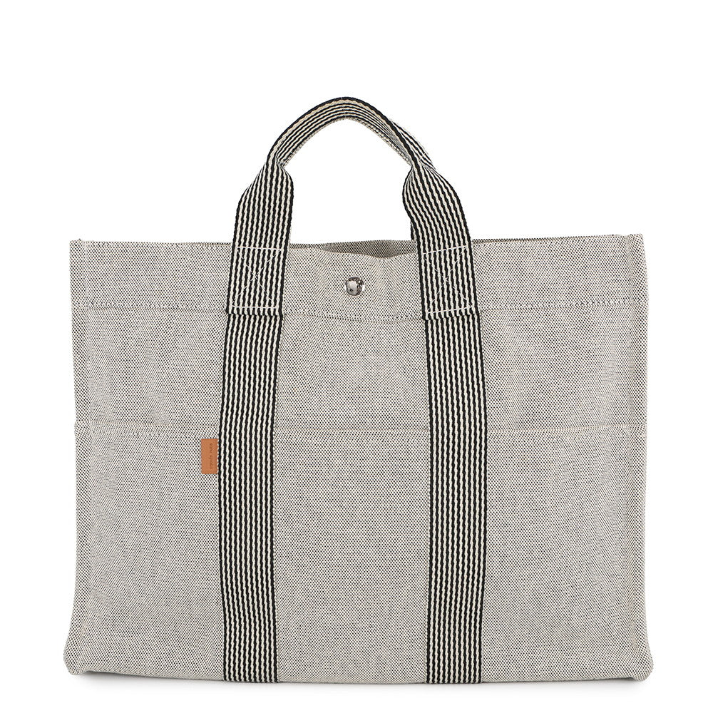 HERMES New Fool Toe Black/Gray Canvas Size MM