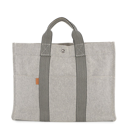 HERMES New Fool Toe Black/Gray Canvas Size MM