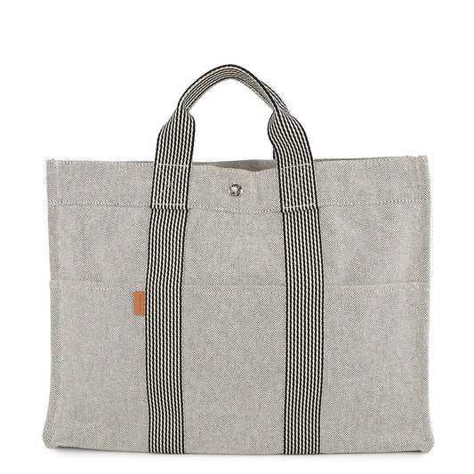 HERMES New Fool Toe Black/Gray Canvas Size MM