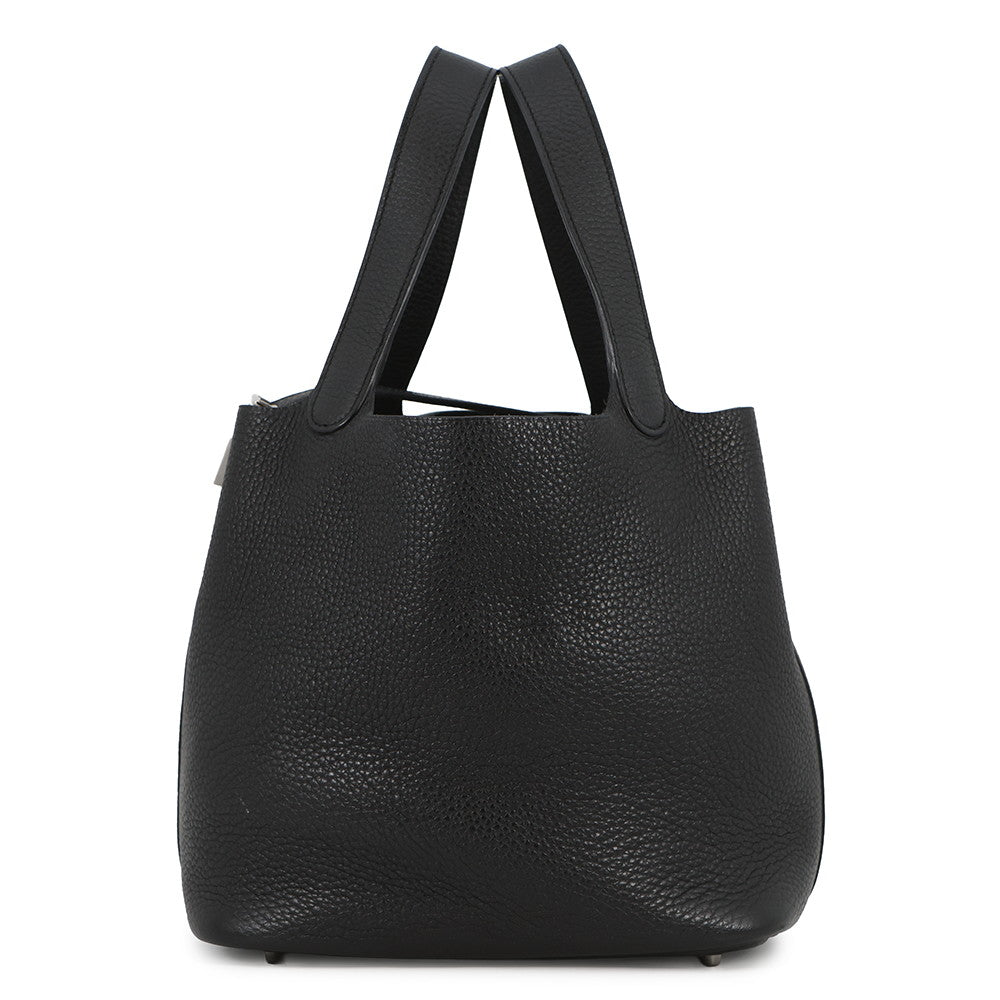 HERMES Picotin Lock Black Taurillon Clemence Size MM