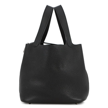 HERMES Picotin Lock Black Taurillon Clemence Size MM