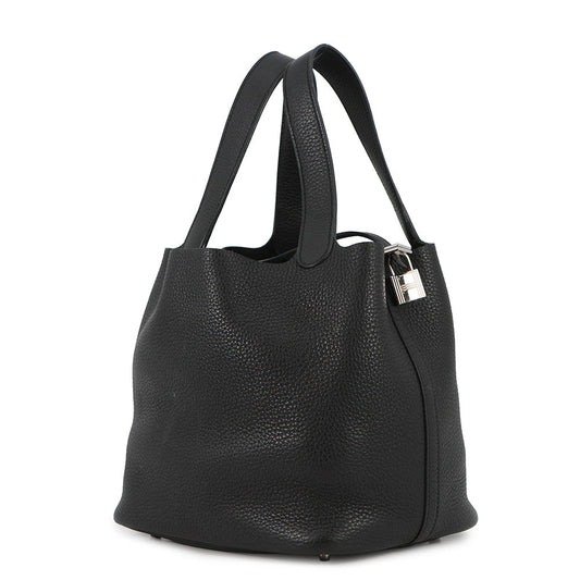 HERMES Picotin Lock Black Taurillon Clemence Size MM
