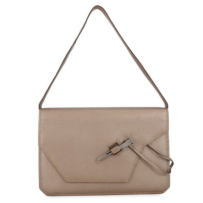 HERMES Envelope Shoulder Bag Gold Chevre Myzore Goatskin