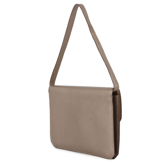 HERMES Envelope Shoulder Bag Gold Chevre Myzore Goatskin