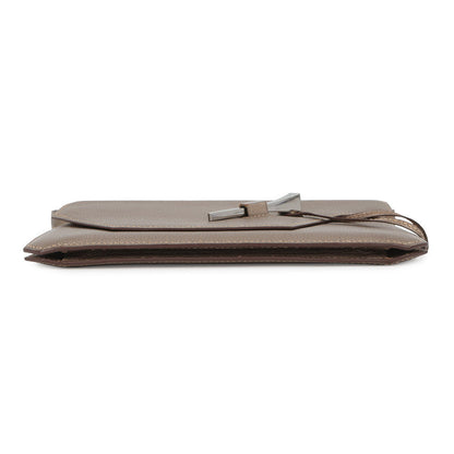 HERMES Envelope Shoulder Bag Gold Chevre Myzore Goatskin