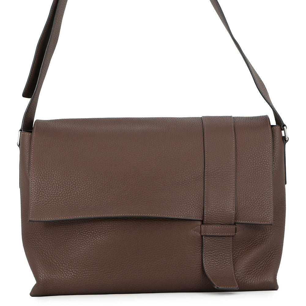 HERMES Sack Alfred Taupe Grey Taurillon Clemence Size 35